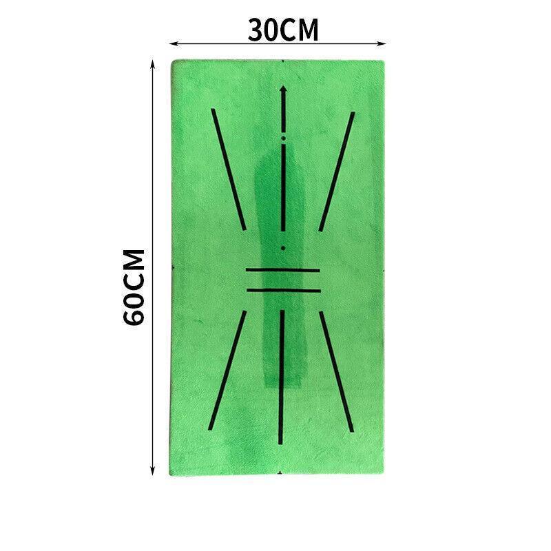 Green portable golf swing training mat with non-slip rubber base and seven practice balls — view 5