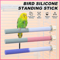 Non-slip silicone bird perch with trendy colour blocking design for parrot and budgie cages.