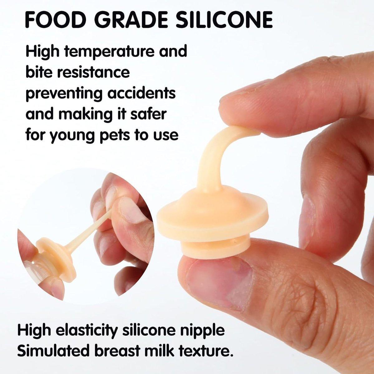 Transparent pet feeding syringe kit with beige silicone nursing nipples in various sizes — view 5