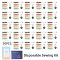 50 piece travel sewing kit with needle threads buttons and safety pin for hotel guests