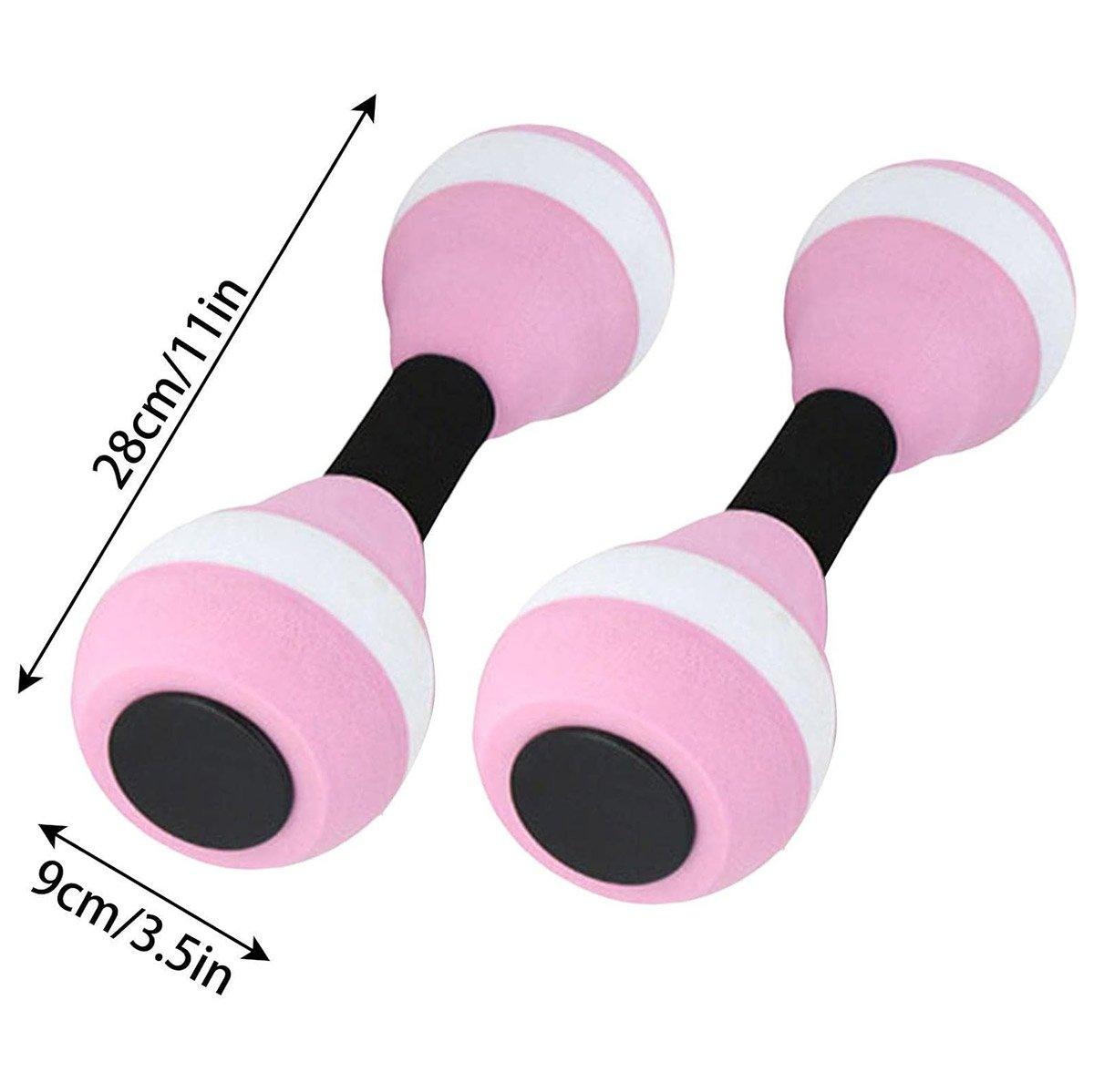 Two bright colourful EVA foam swimming buoyancy dumbbells for kids water activities and lessons. — view 3