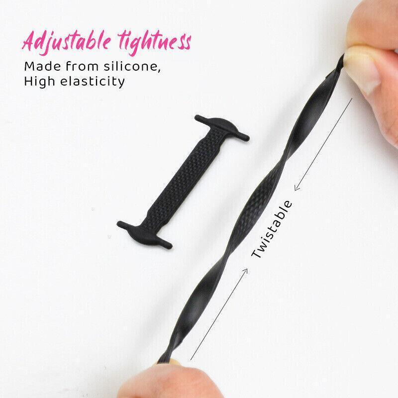 12 piece set of unisex no tie silicone elastic shoelaces for sneakers and running shoes — view 4