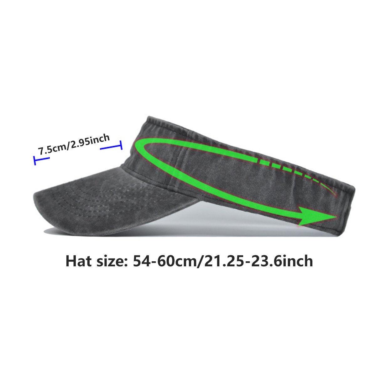 Unisex washed denim sun visor cap with adjustable strap and wide brim for outdoor sports — view 3