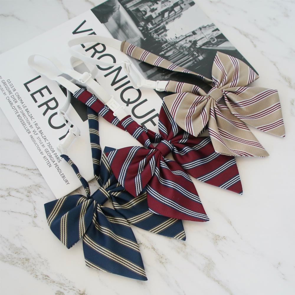 Checkered sailor style JK collar bow tie for women featuring an adjustable strap and fabric knot — view 5