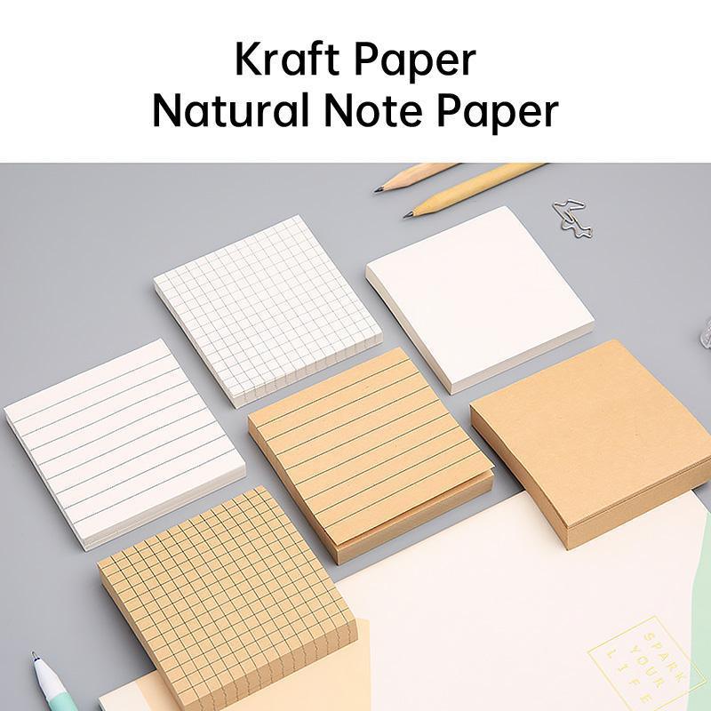 20 piece set of kraft and white paper sticky notes with lined grid and plain patterns — view 4