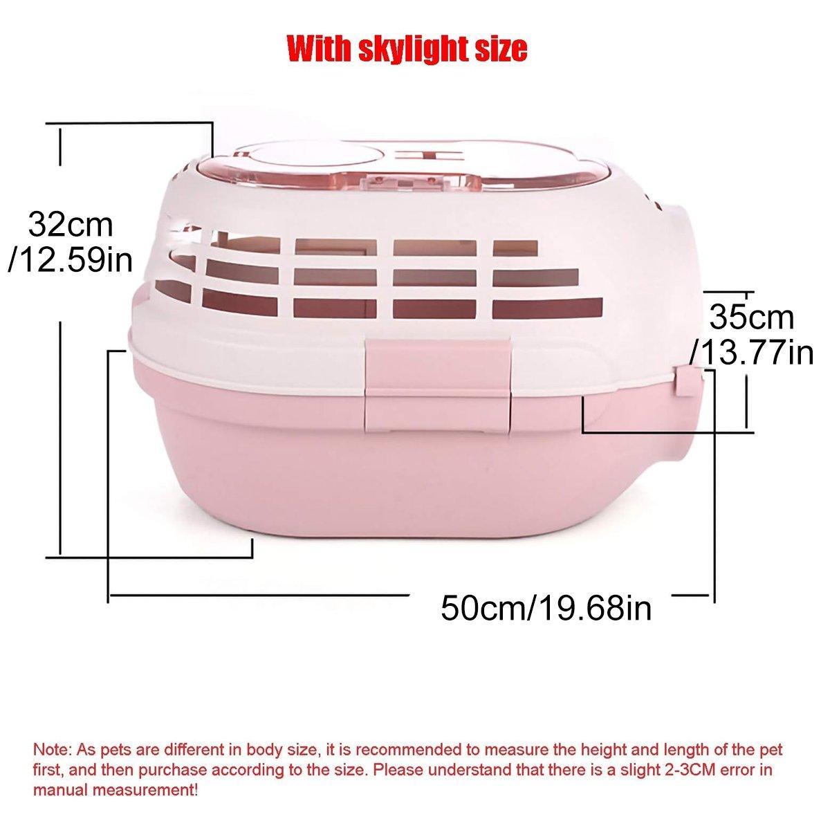 Spacious plastic dog and cat travel carrier with removable sunroof and built in food bowls — view 3
