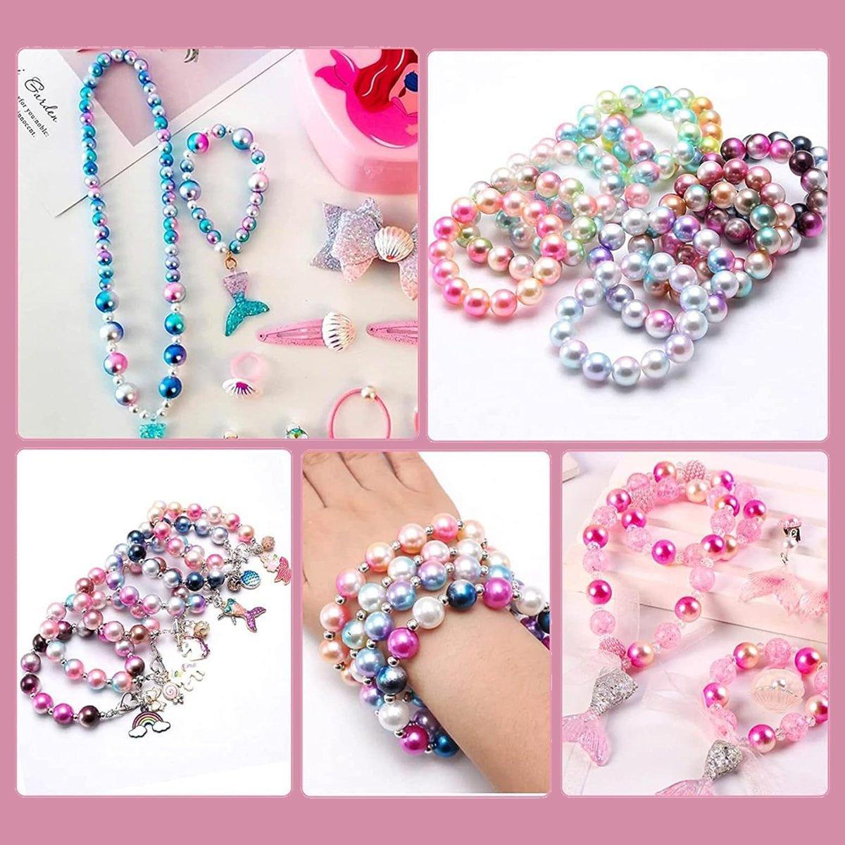 1890 piece colorful mermaid faded pearl bead set for DIY jewelry making and crafts — view 5