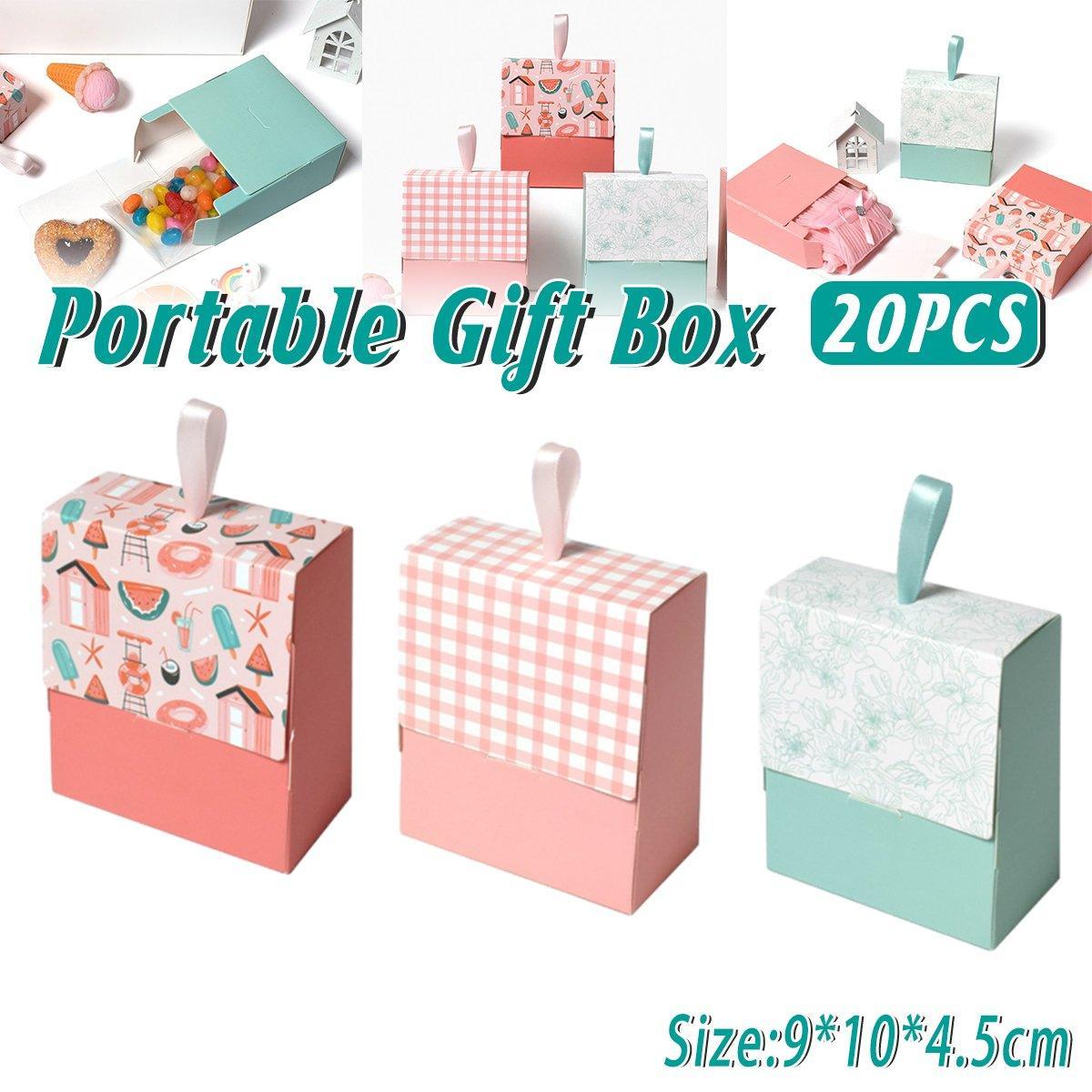 20pcs colourful mini gift boxes with ribbon pulls for party favours and small jewellery packaging