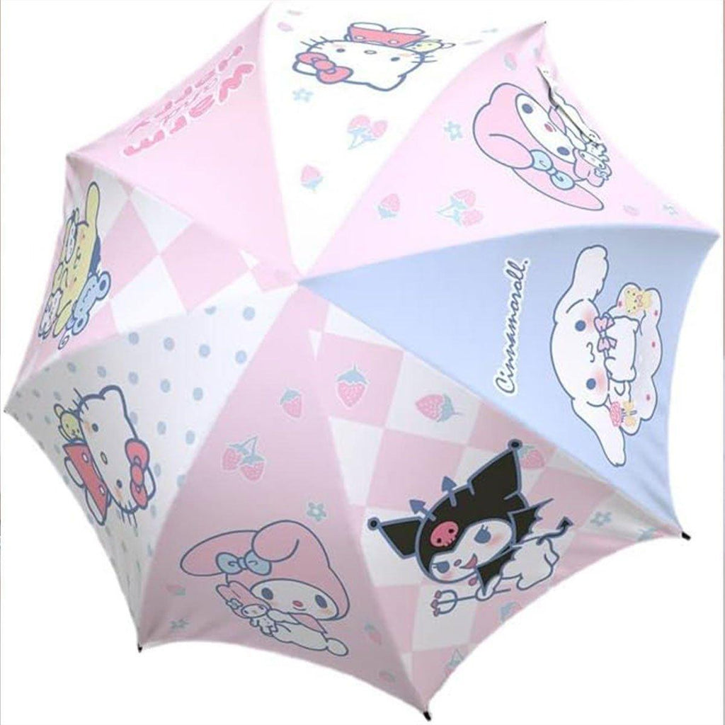 Kawaii black rabbit folding umbrella with a transparent thickened canopy and automatic open close handle — view 2
