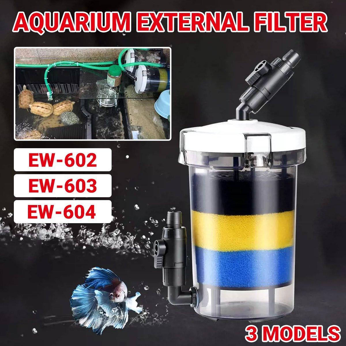 External aquarium filter clear bucket system with multi-colored sponge filtration layers for fish tanks — view 3