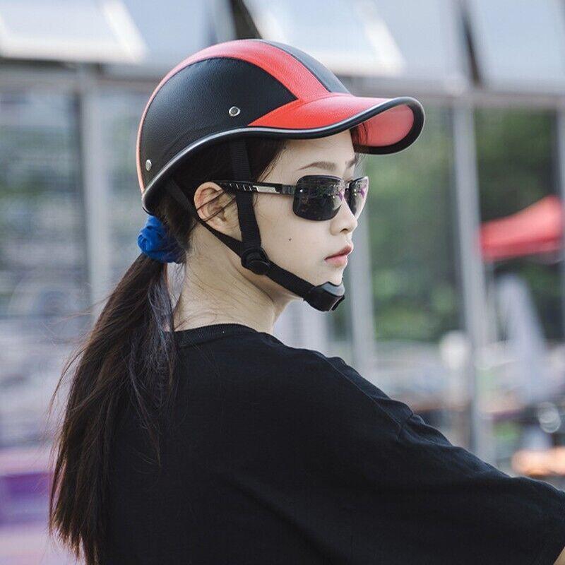 Windproof adult bicycle helmet with adjustable chin strap, sun brim, and impact-resistant ABS shell. — view 5