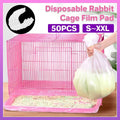 50pcs transparent disposable plastic rabbit cage liner mats with elastic edges for small animal trays