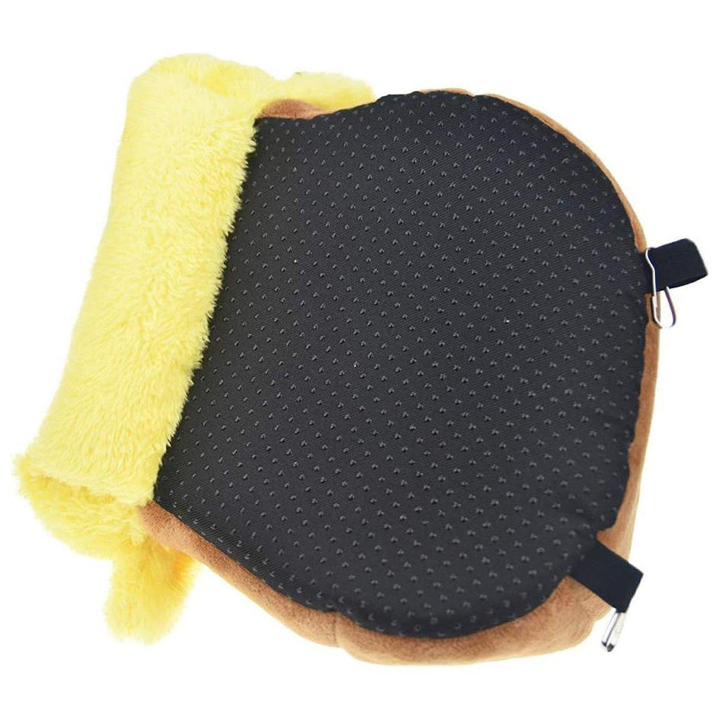 Yellow and brown honeypot shaped small animal bed made of padded cotton with removable cushion — view 5
