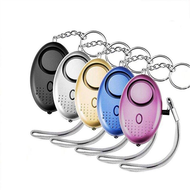 140dB personal alarm keychain in durable ABS plastic with built-in LED flashlight and pull pin — view 2
