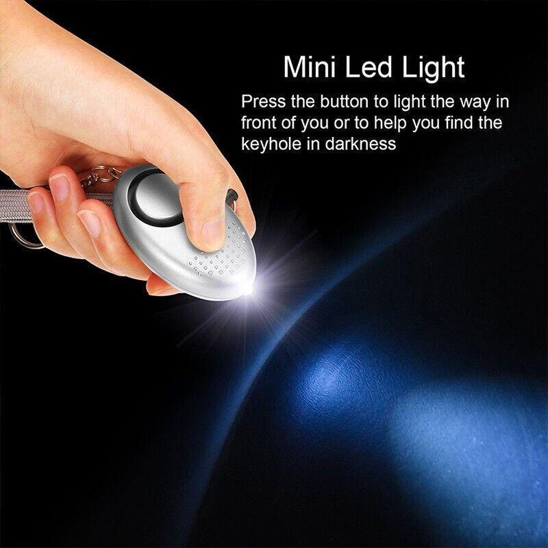 140dB personal alarm keychain in durable ABS plastic with built-in LED flashlight and pull pin — view 4