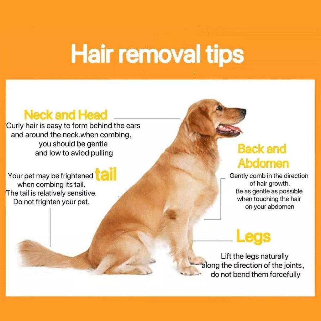 Ergonomic pet hair removal brush with stainless steel deshedding teeth and durable plastic handle — view 5