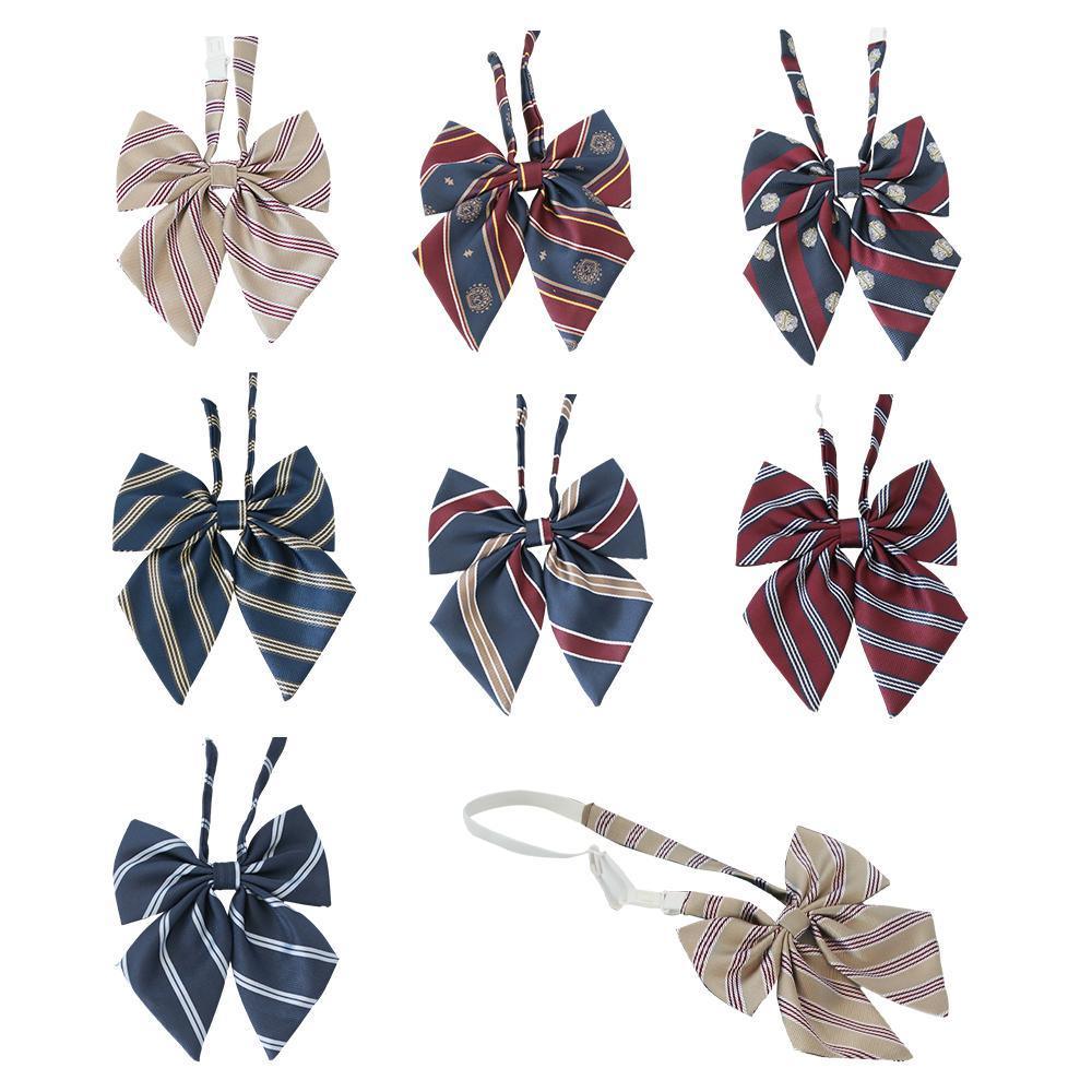 Checkered sailor style JK collar bow tie for women featuring an adjustable strap and fabric knot — view 2
