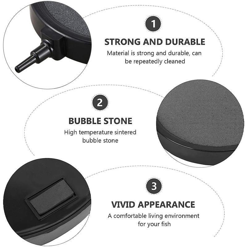 Gray and black aquarium air bubble disk stone producing fine micro-bubbles underwater. — view 5