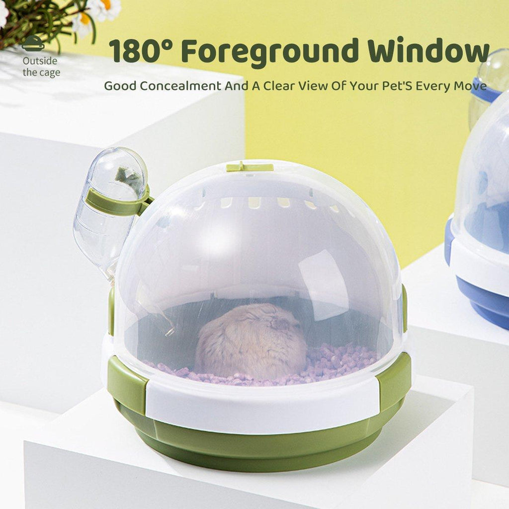 UFO portable hamster carrier in lightweight durable plastic featuring a clear panoramic window and ventilation holes — view 5