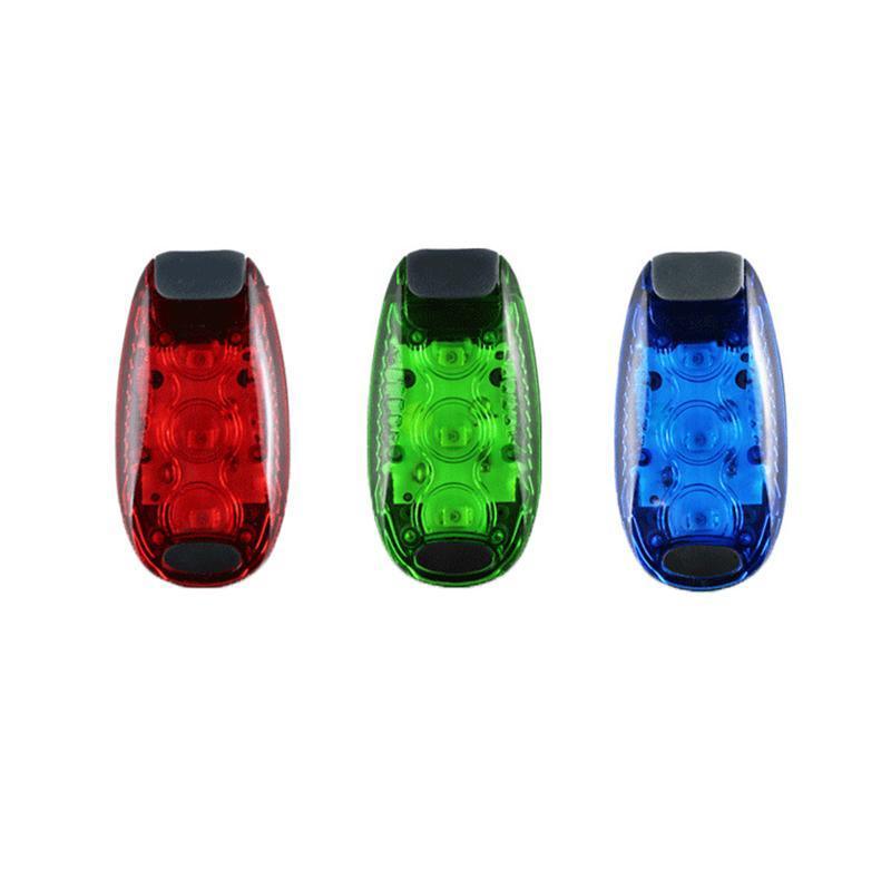 LED clip-on safety light in bright red for bicycle helmet and running gear visibility — view 2