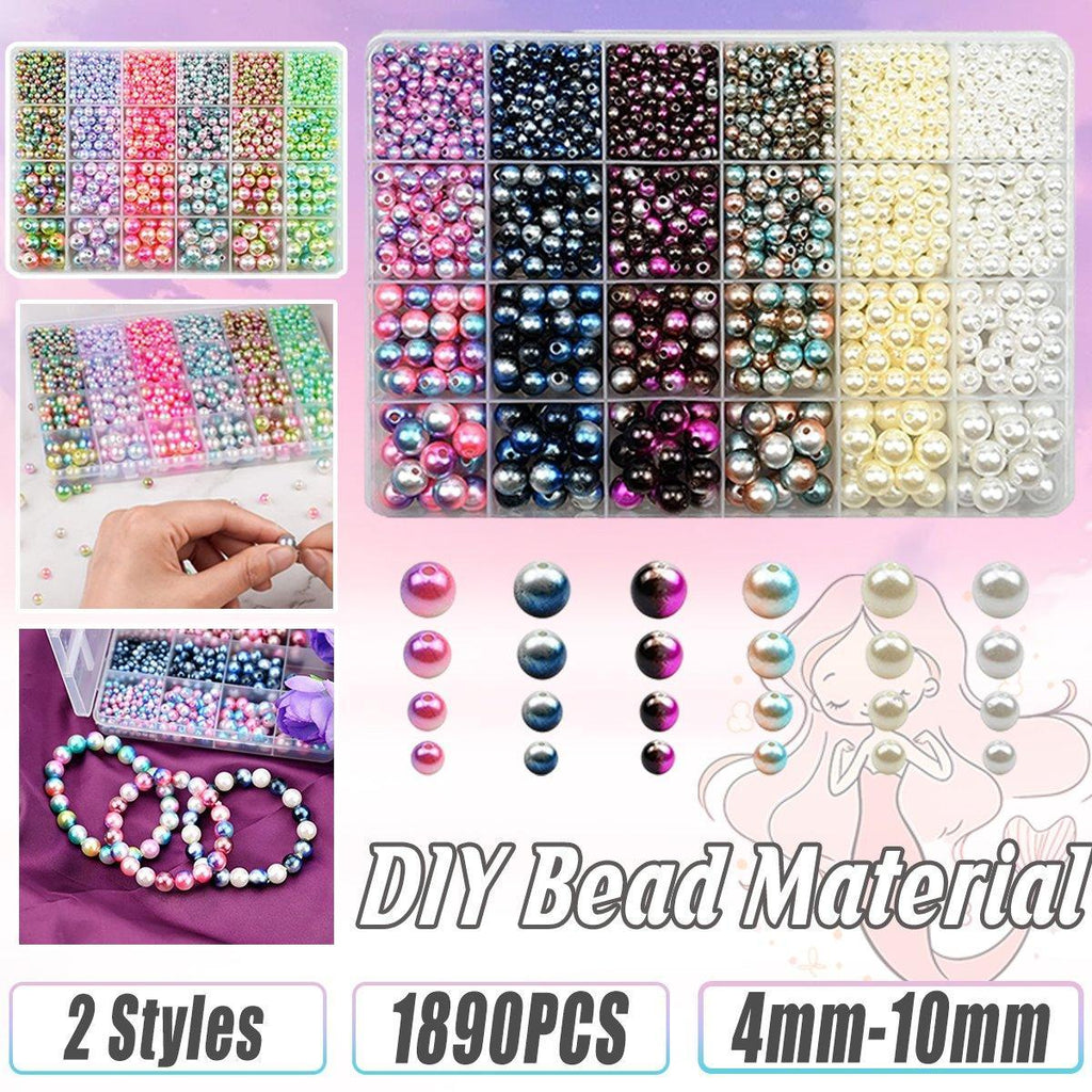1890 piece colorful mermaid faded pearl bead set for DIY jewelry making and crafts