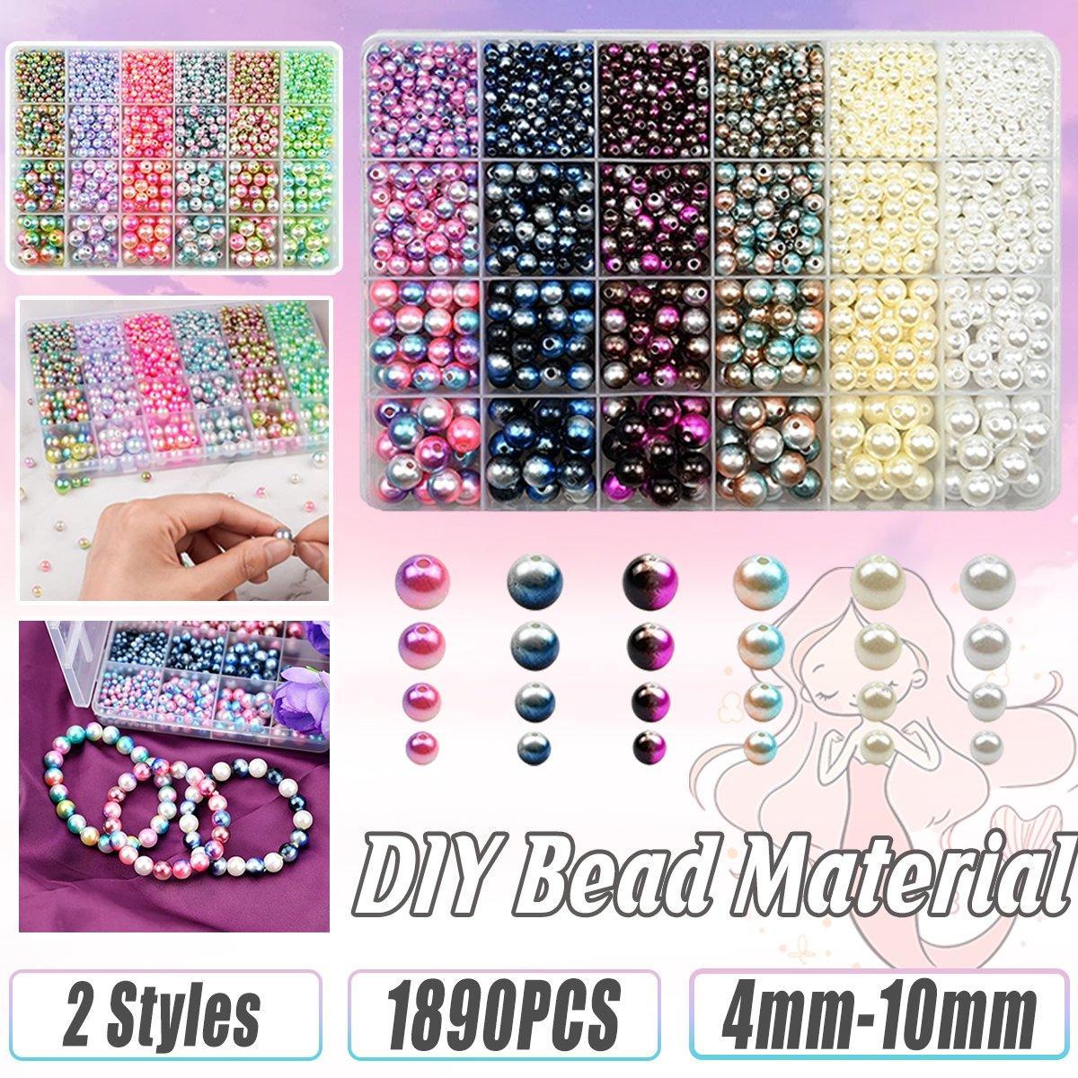 1890 piece colorful mermaid faded pearl bead set for DIY jewelry making and crafts