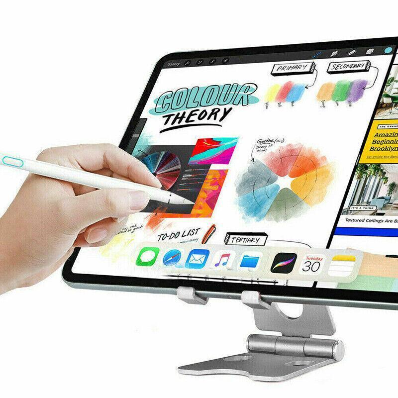 Adjustable aluminum desktop stand for phones and tablets featuring anti-slip silicone pads and charging hole — view 5