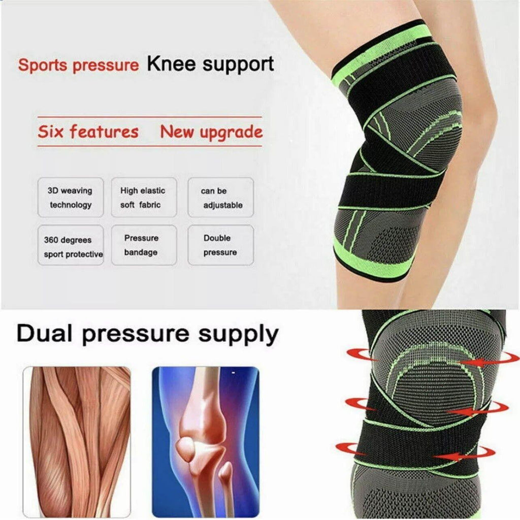 Black 3D compression knee brace support sleeve for sports and arthritis pain relief — view 5