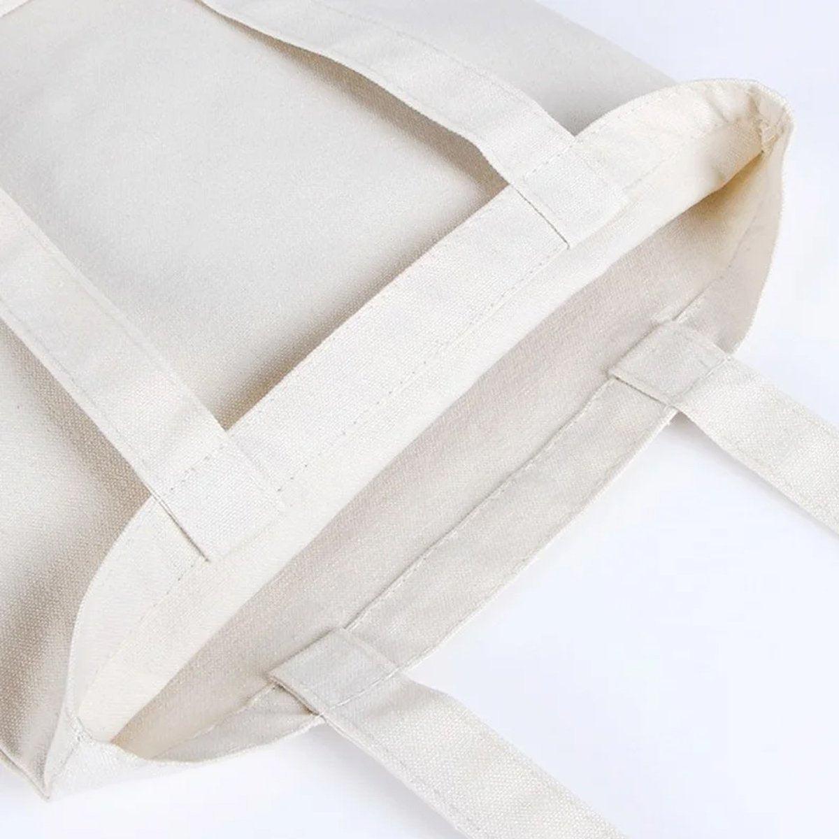 Five piece blank canvas tote bag set in natural cotton blend with comfortable shoulder straps — view 5