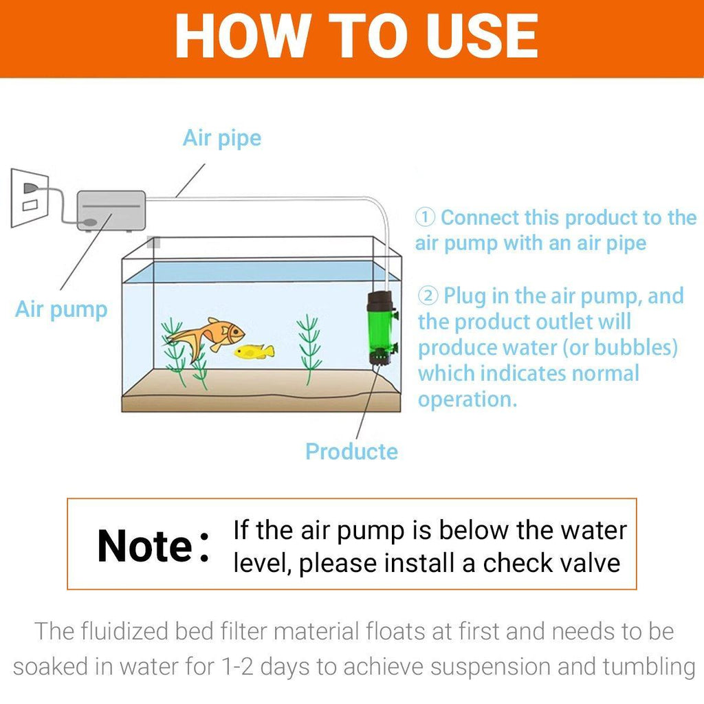 Fluidized bed aquarium filter in dark green transparent plastic with powerful suction cups for fish tanks — view 5