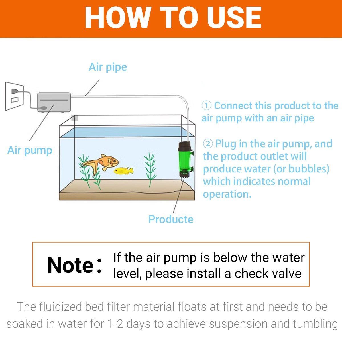 Fluidized bed aquarium filter in dark green transparent plastic with powerful suction cups for fish tanks — view 5