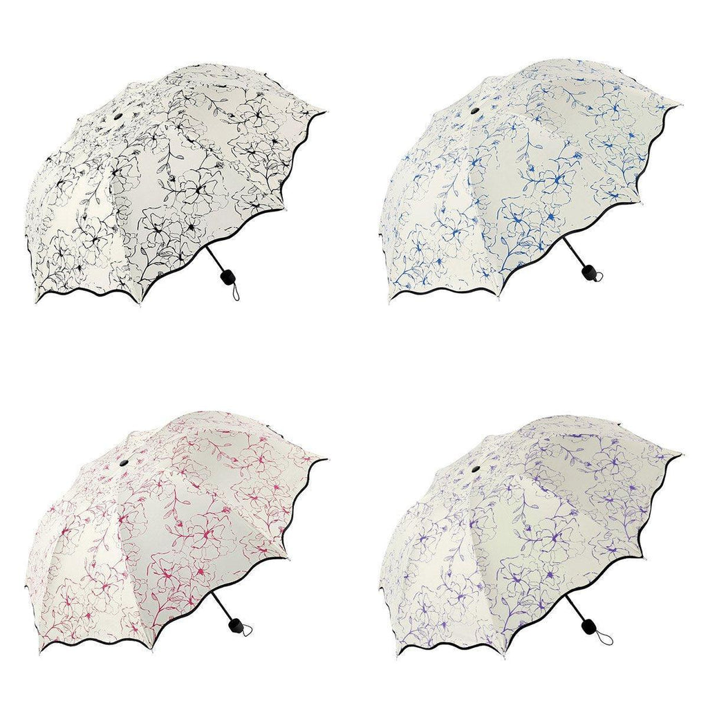 Folding Umbrella Triple Fold Sunshade Rainproof UV Protection Compact Umbrella