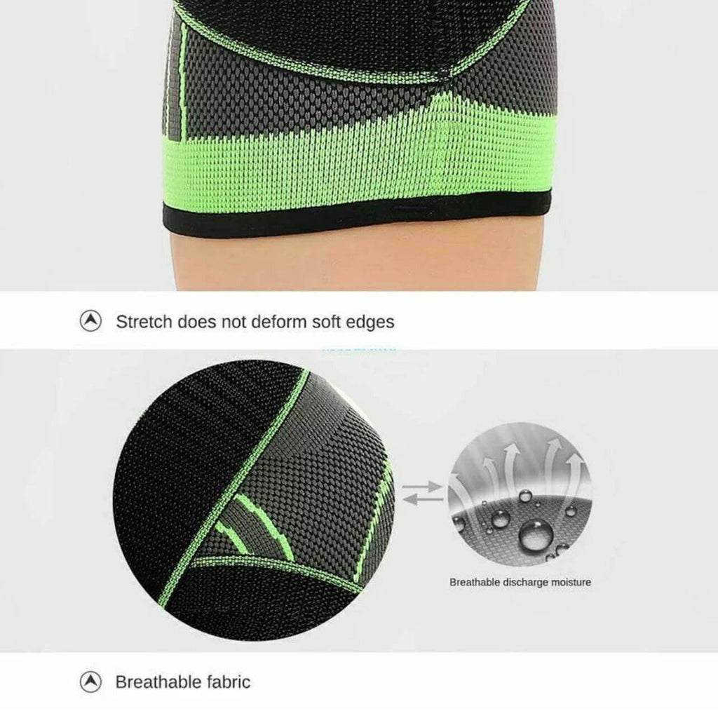 Black 3D compression knee brace support sleeve for sports and arthritis pain relief — view 4