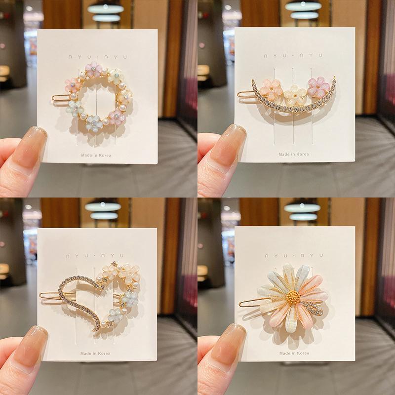 Sparkling rhinestone crystal hairpin barrette slide clip for elegant women and bridal hair styling — view 3