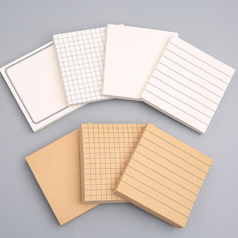 20 piece set of kraft and white paper sticky notes with lined grid and plain patterns — view 5