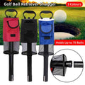 Portable mesh golf ball pickup tube retriever tool with comfortable ergonomic grip handle