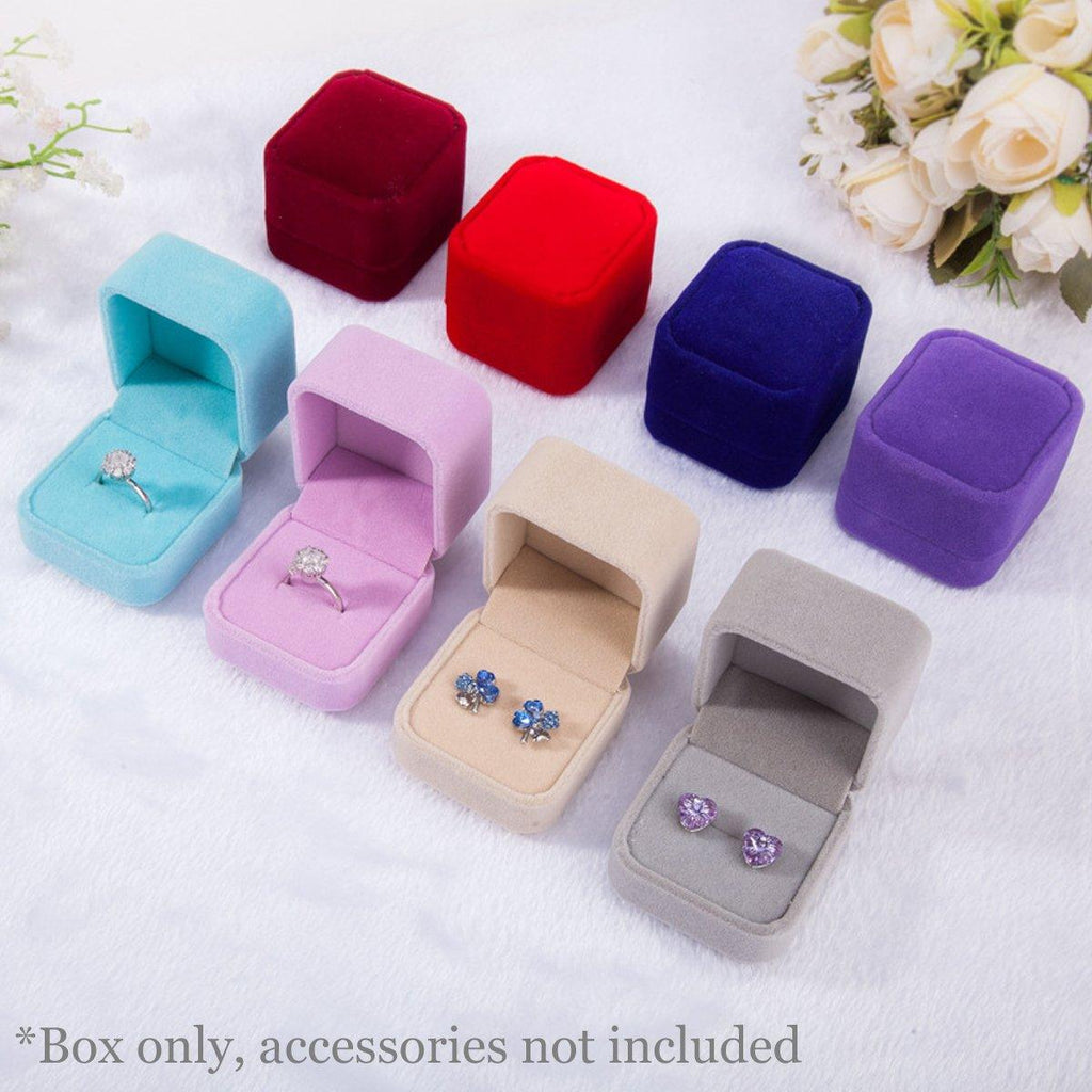Ten piece soft flannel jewelry box set for rings and earrings in vibrant colors — view 5