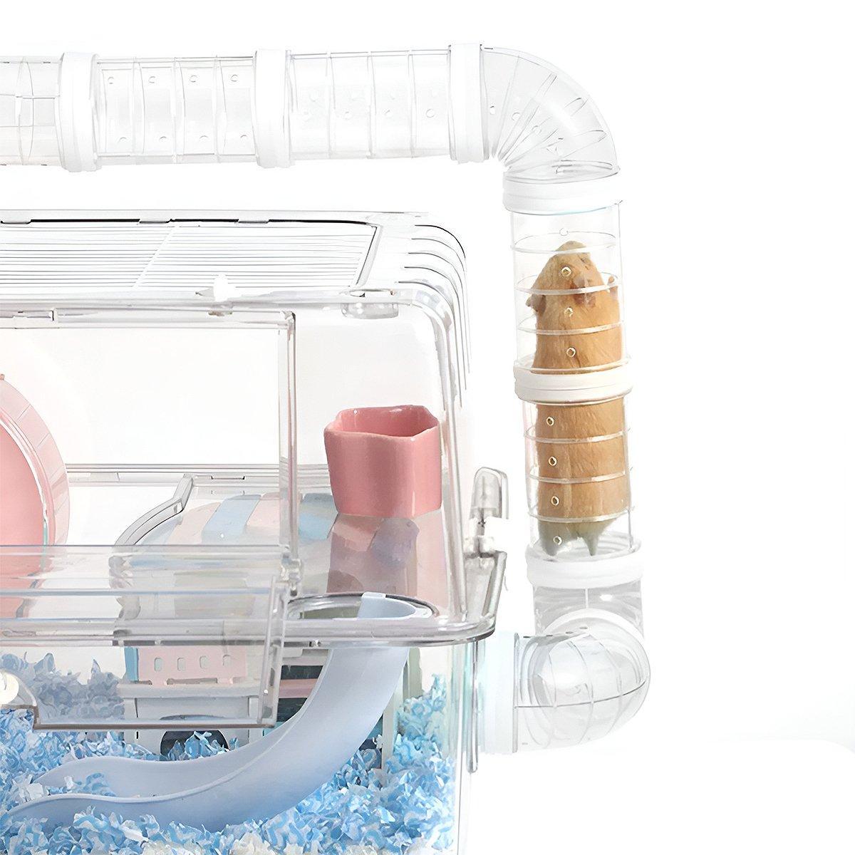 Eight-piece colorful plastic hamster tunnel set for small pet habitat expansion and exercise — view 5