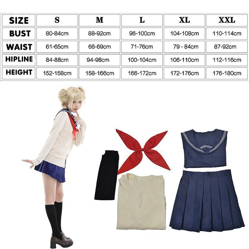 Himiko Toga complete cosplay costume with sweater, shirt, skirt, and tie for anime fans — view 4