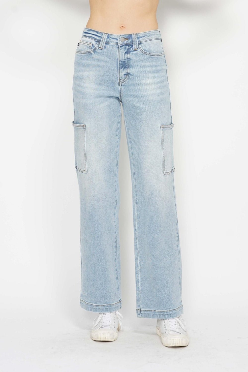 Judy Blue Full Size High Waist Straight Cargo Jeans-0