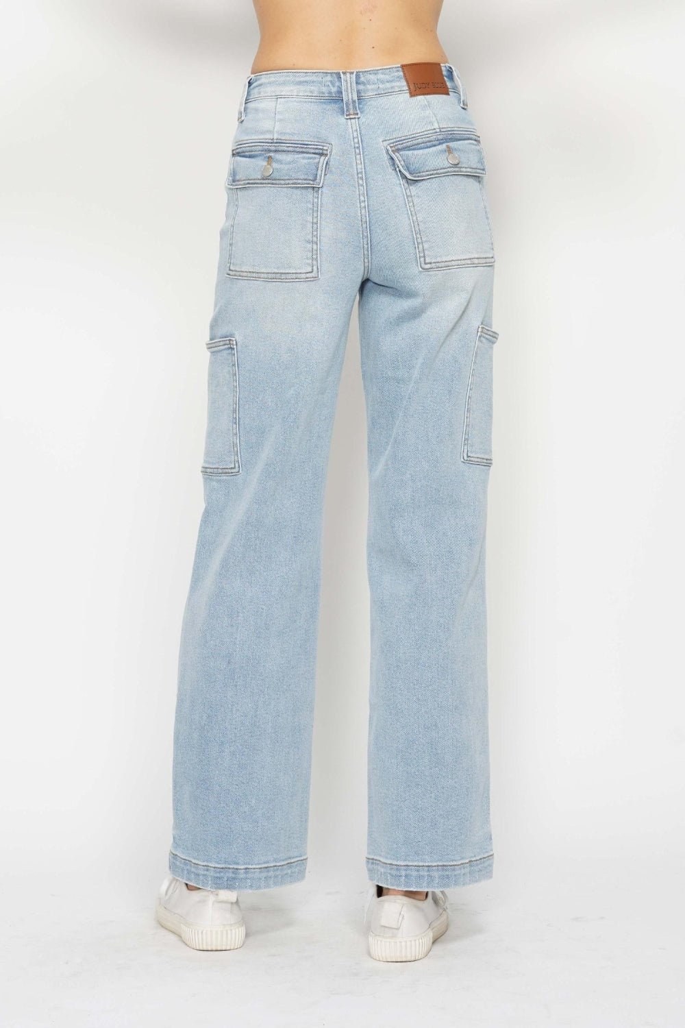 Judy Blue Full Size High Waist Straight Cargo Jeans-1