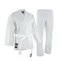 White lightweight 8oz Karate Gi martial arts uniform with included traditional belt for kids and adults