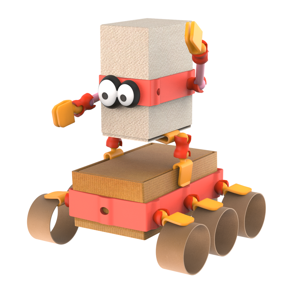 Oddy arts and crafts robot building kit with colorful interlocking pieces made from recycled materials — view 5