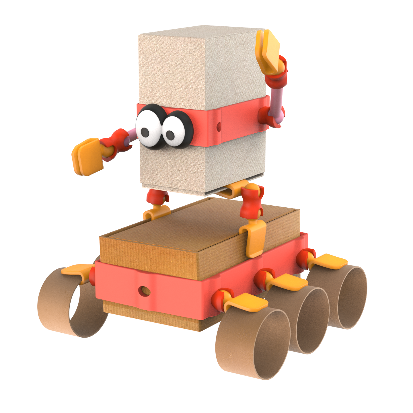 Oddy arts and crafts robot building kit with colorful interlocking pieces made from recycled materials — view 5