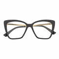 KATE - Oversize Womens Cat Eye Glasses Black Clear Lens-0