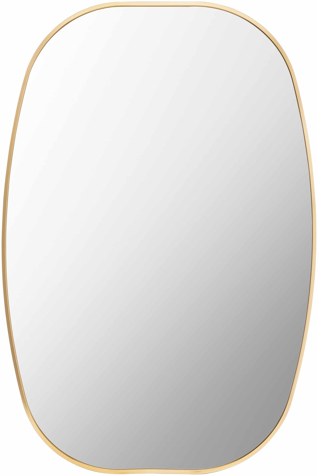 Gold frame round wall mirror with contemporary aluminum edge and clear reflective glass design. — view 4