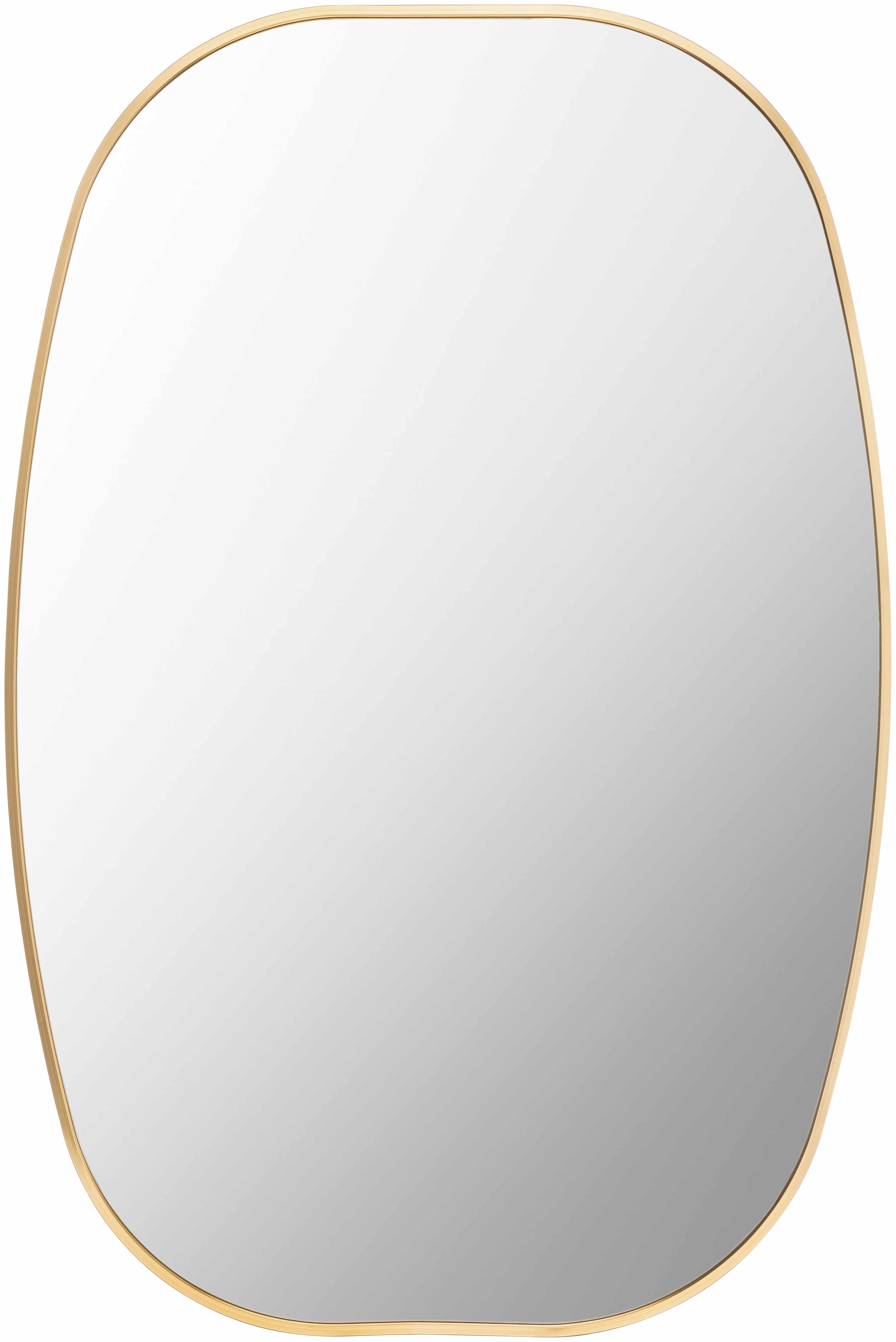 Gold frame round wall mirror with contemporary aluminum edge and clear reflective glass design. — view 4