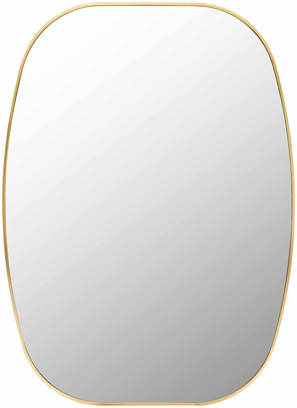 Gold frame round wall mirror with contemporary aluminum edge and clear reflective glass design. — view 3