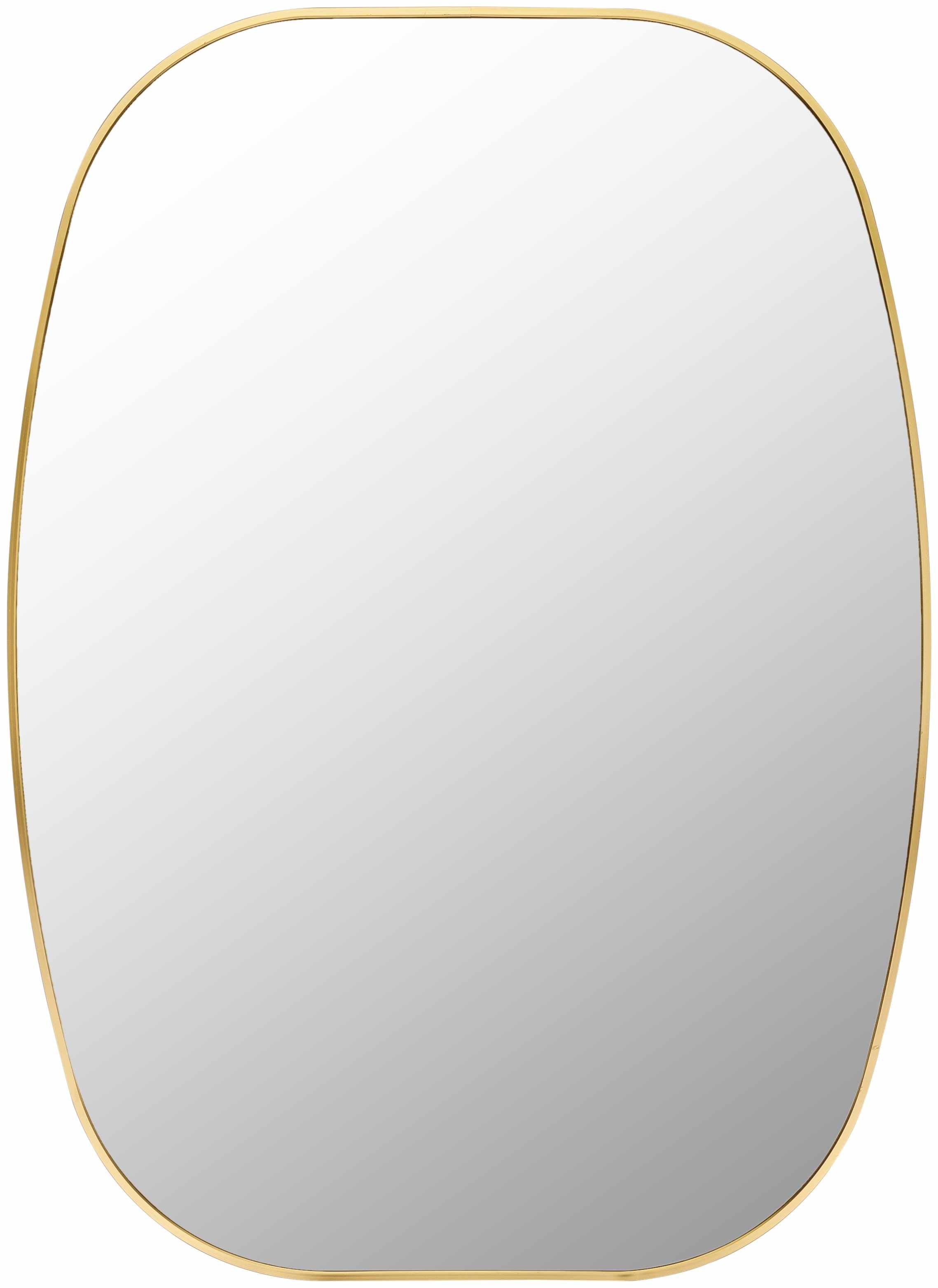 Gold frame round wall mirror with contemporary aluminum edge and clear reflective glass design. — view 3