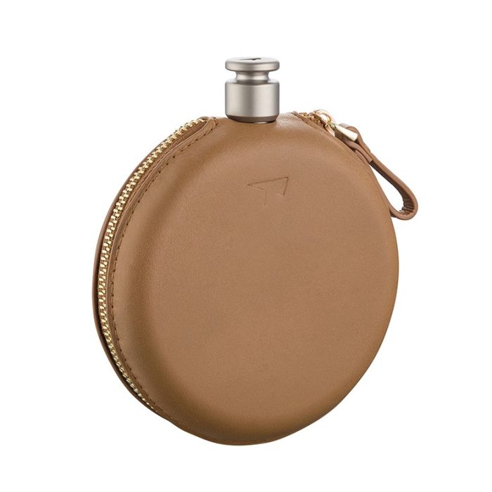 KEITH Titanium Hip Flask with Leather Cover & Funnel - Ti9303-2